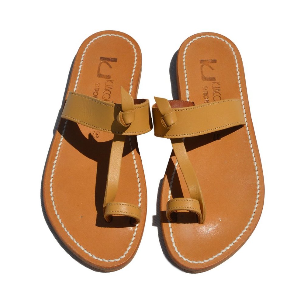 NEW K.JACQUES St.Tropez Women's Ganges Minimal Nude Beige Leather Sandal 7 37